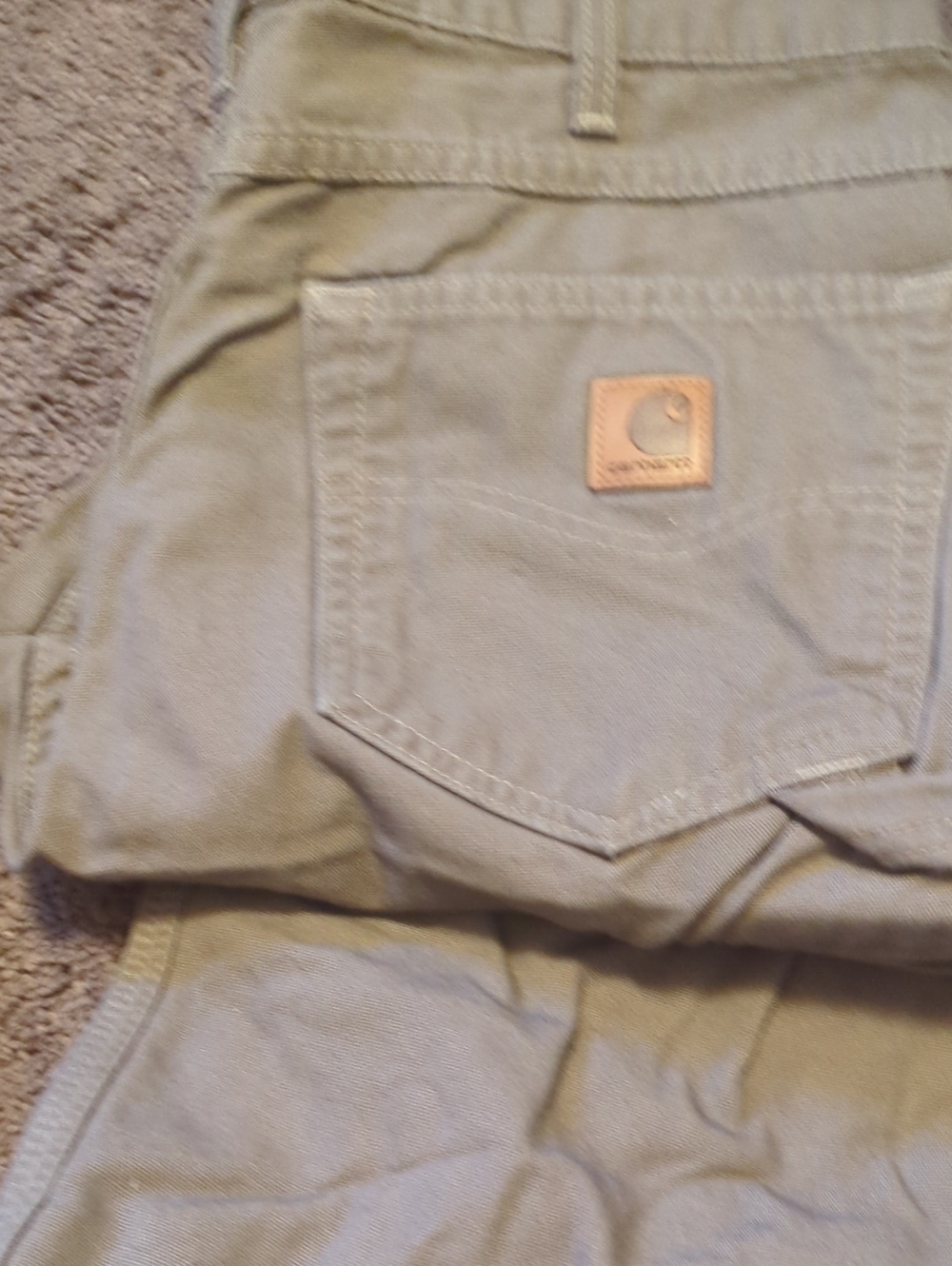 Carhartt Men's Tan Cargo Pants with Logo Patch